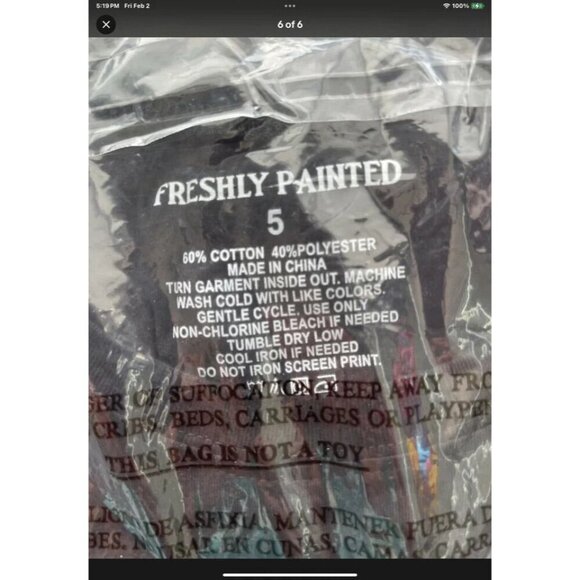 Freshly Painted +5 Black Crew Neck Mona Lisa Painting Graphic Short Sleeve Tee - Picture 6 of 6